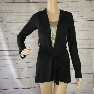 O'LALA Black Long Sleeve Faux Cardigan Small